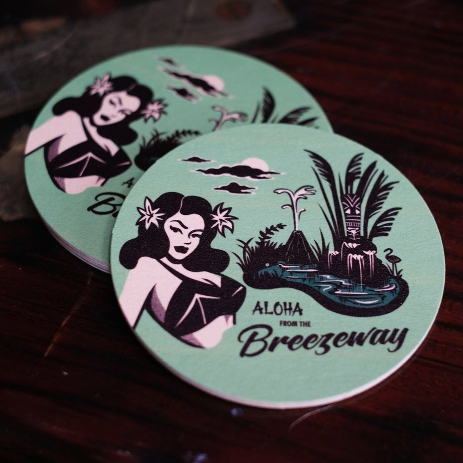 Breezeway Cocktail Hour Hut Coaster Set